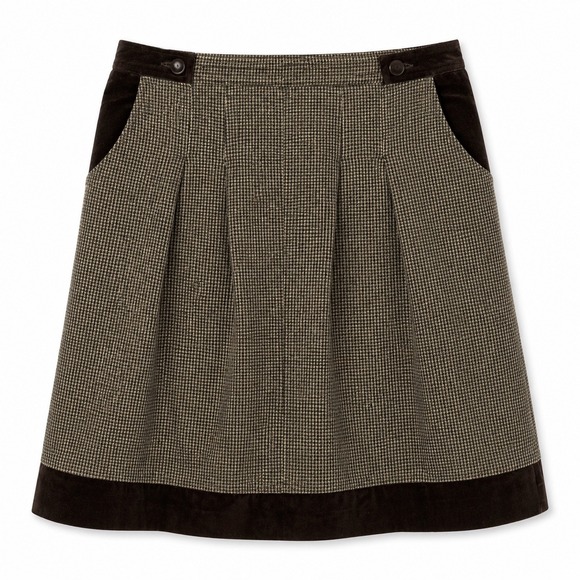 Stefanel Dresses & Skirts - Stefanel Italy Skirt Small Brown Plaid A-Line Preppy Classic